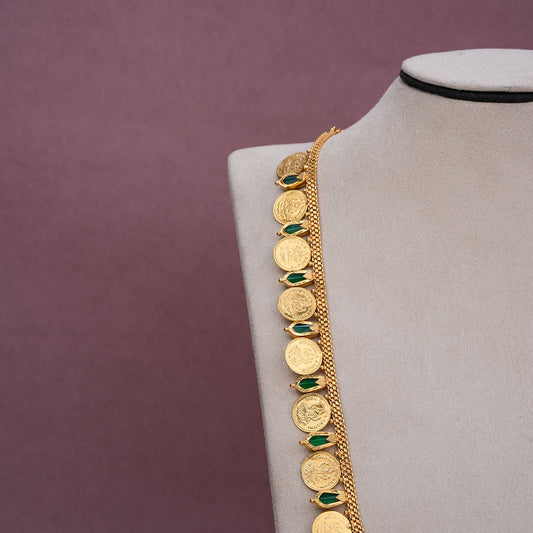 Golden Gheru Palakka Necklace PGGRPKNNGSR0-067