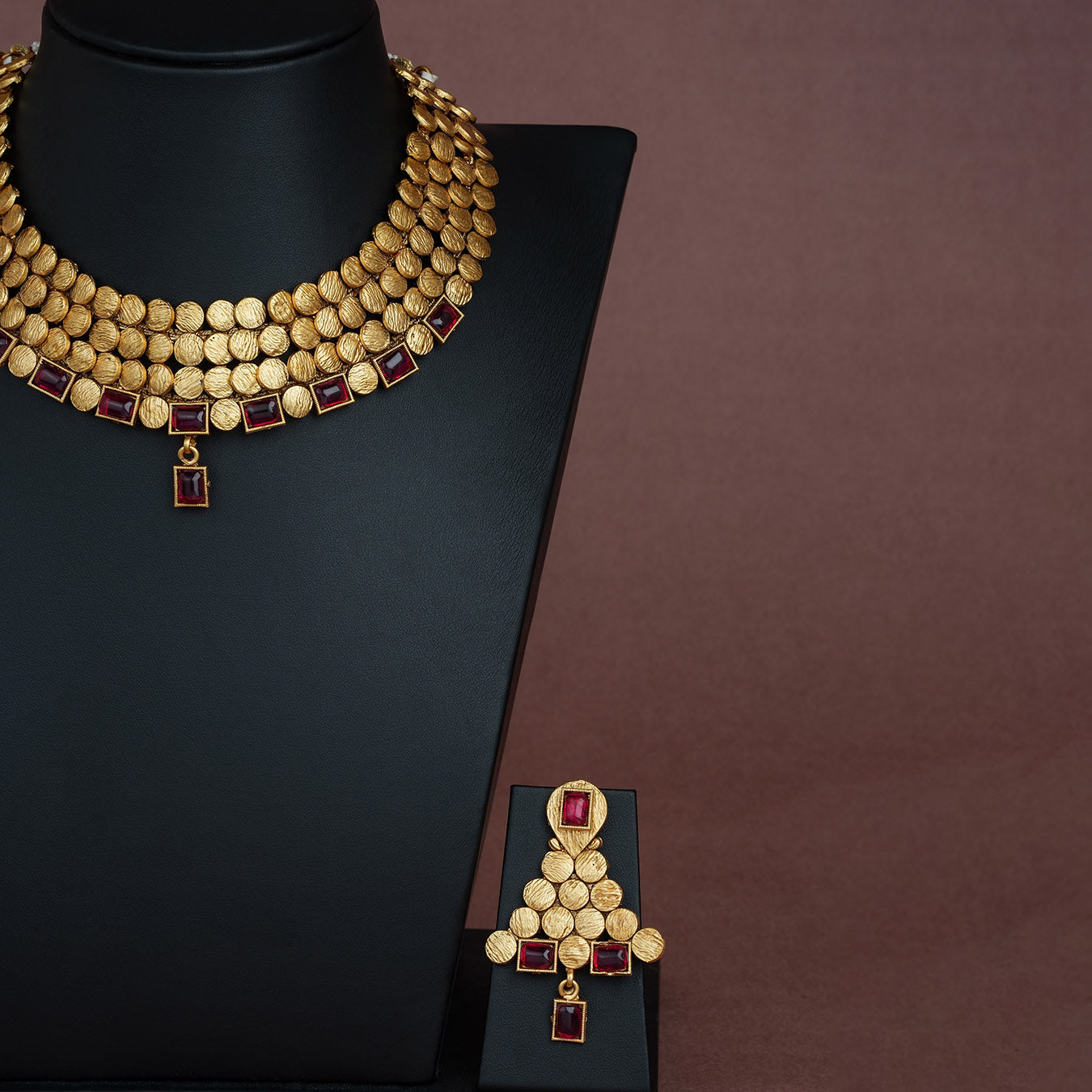 Stone Necklace with Stud [ Short ] RNWSNSS8R-063