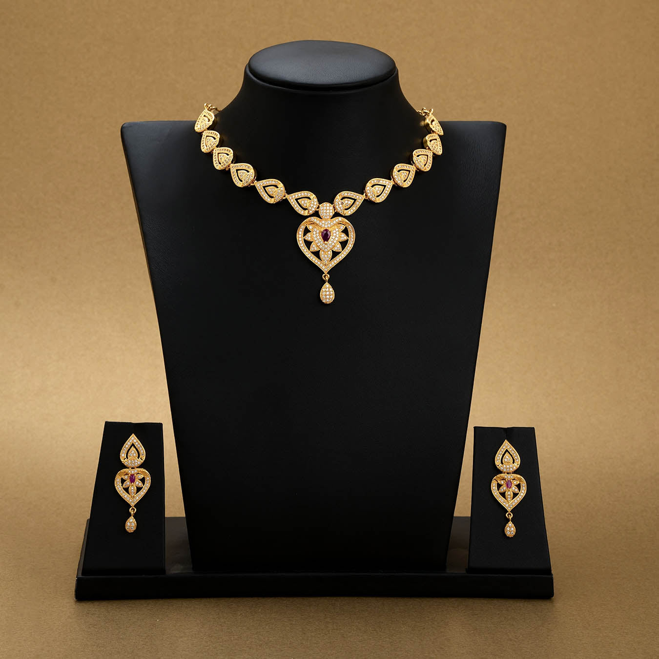 Stone Necklace with Stud [ Short ] RPSNSS0-086