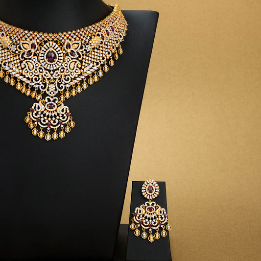 Stone Necklace with Stud [ Short ] RPSNSS0W-0321