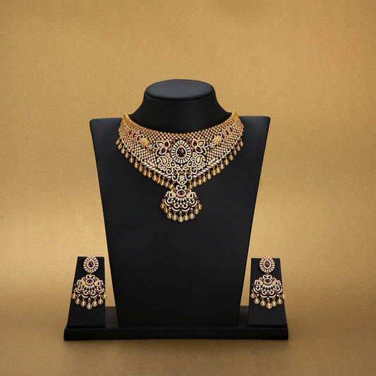 Stone Necklace with Stud [ Short ] RPSNSS0W-0321