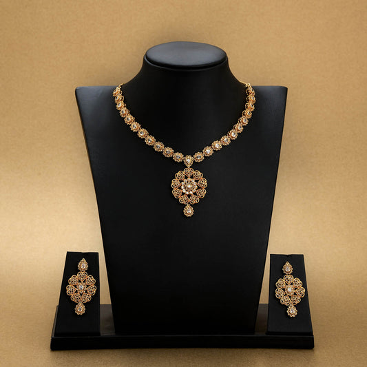 Stone Necklace with Stud [ Short ] RPSNSS0W-035