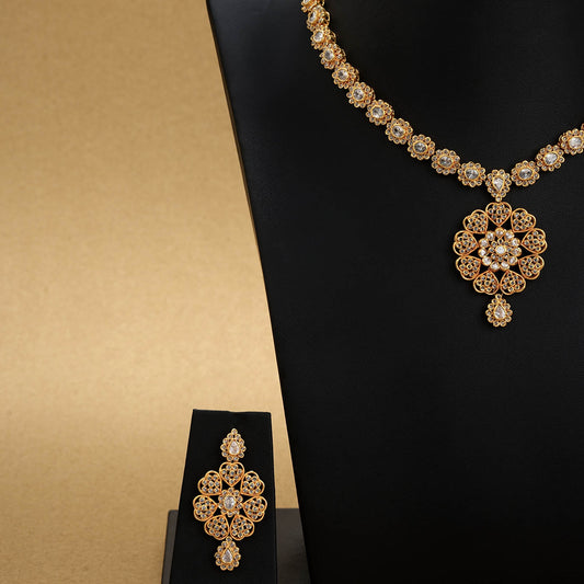 Stone Necklace with Stud [ Short ] RPSNSS0W-035