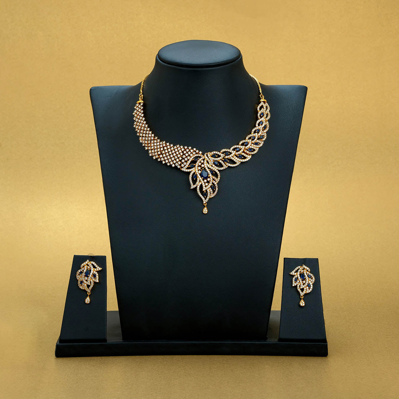 Stone Necklace With Stud [ Short ] RPSNSS0WBL-039