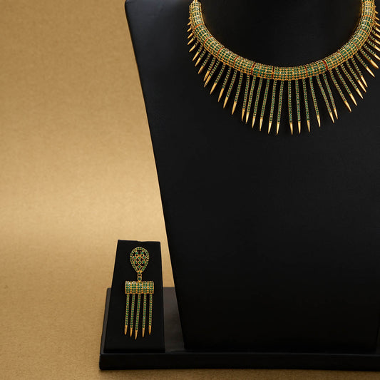 Stone Necklace With Stud [ Short ] RPSNSS14G-086