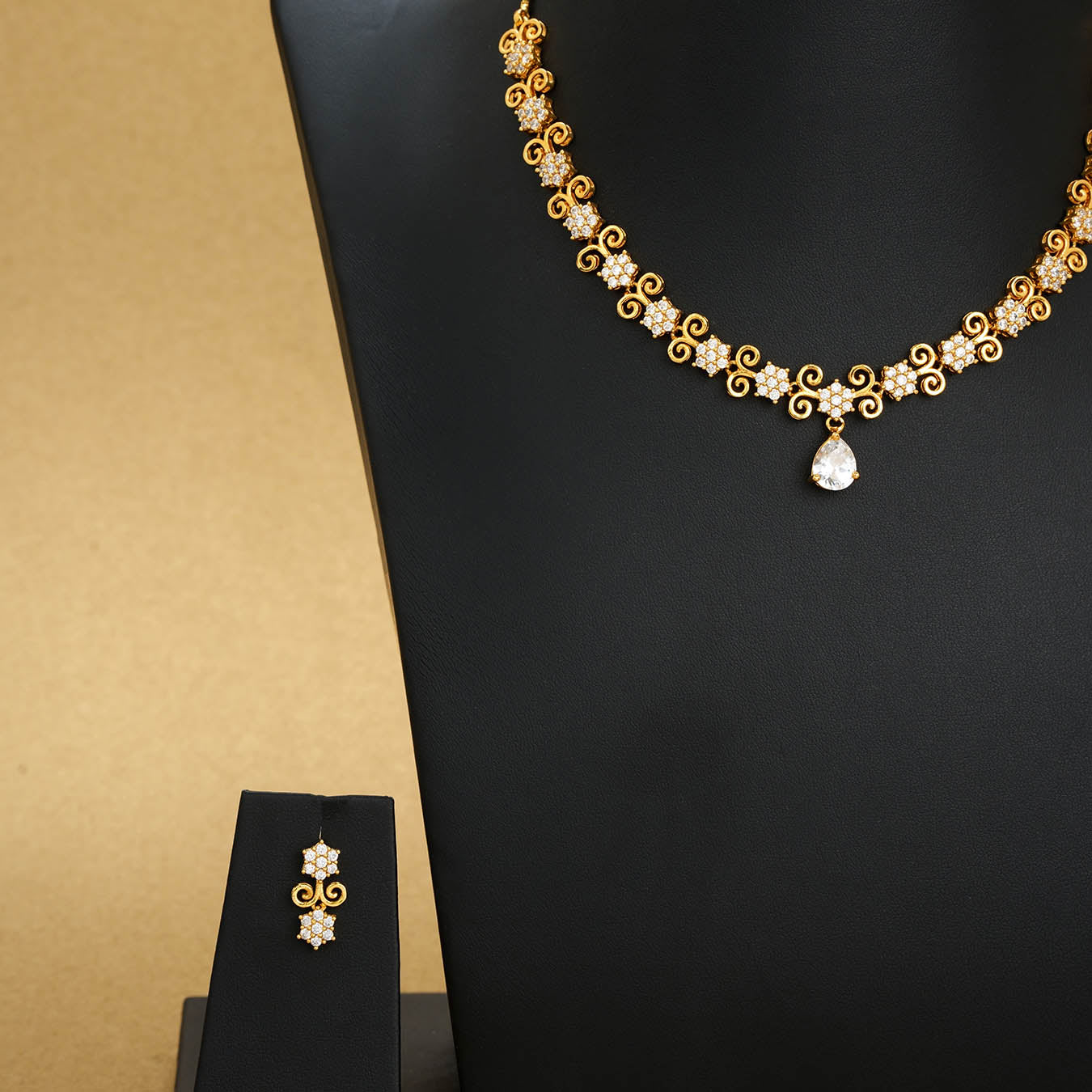Stone Necklace with Stud [ Short ] RPSNSS1W-064