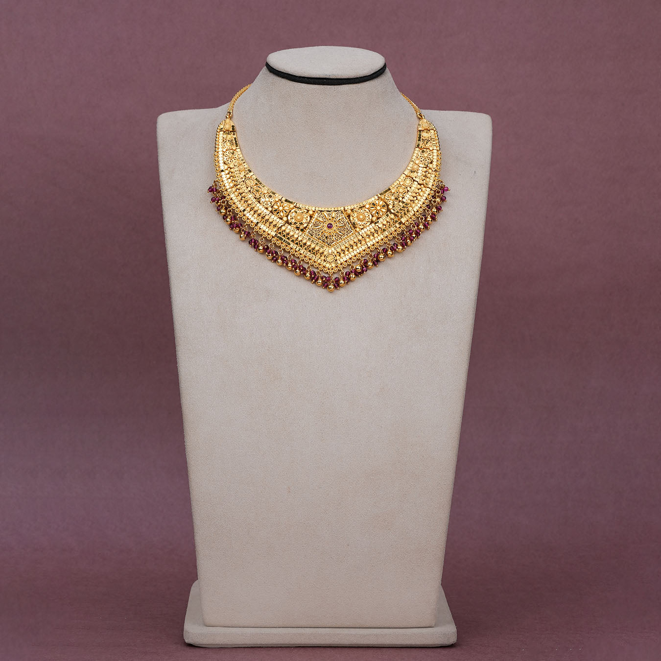 Stone Necklace with Stud [ Short ] RPSNSS25R-038