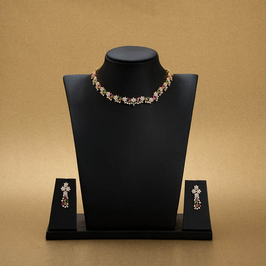 Stone Necklace With Stud [ Short ] RPSNSS32WRG-037