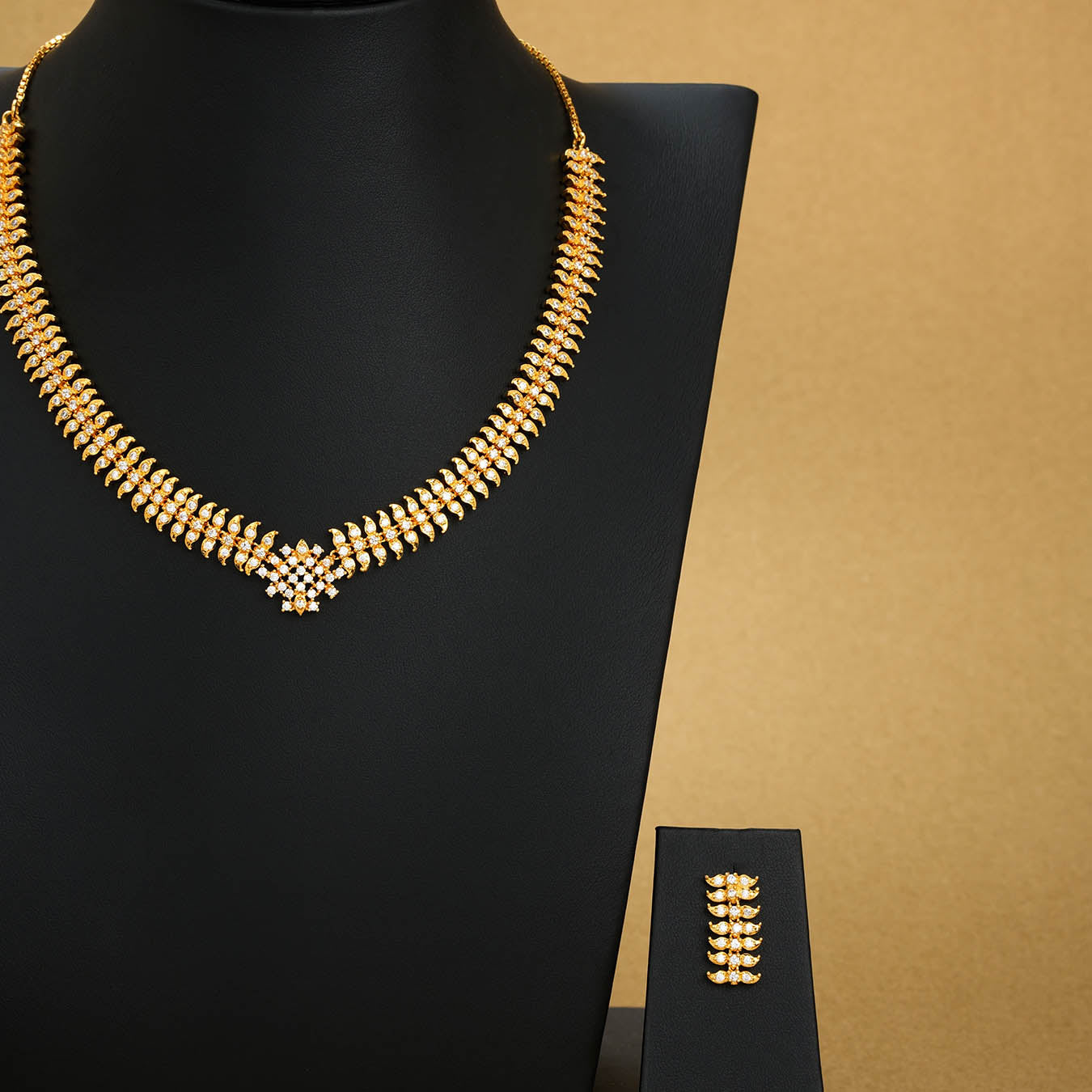 Stone Necklace with Stud [ Short ] RPSNSS35W-036