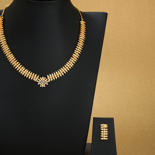 Stone Necklace with Stud [ Short ] RPSNSS35W-036