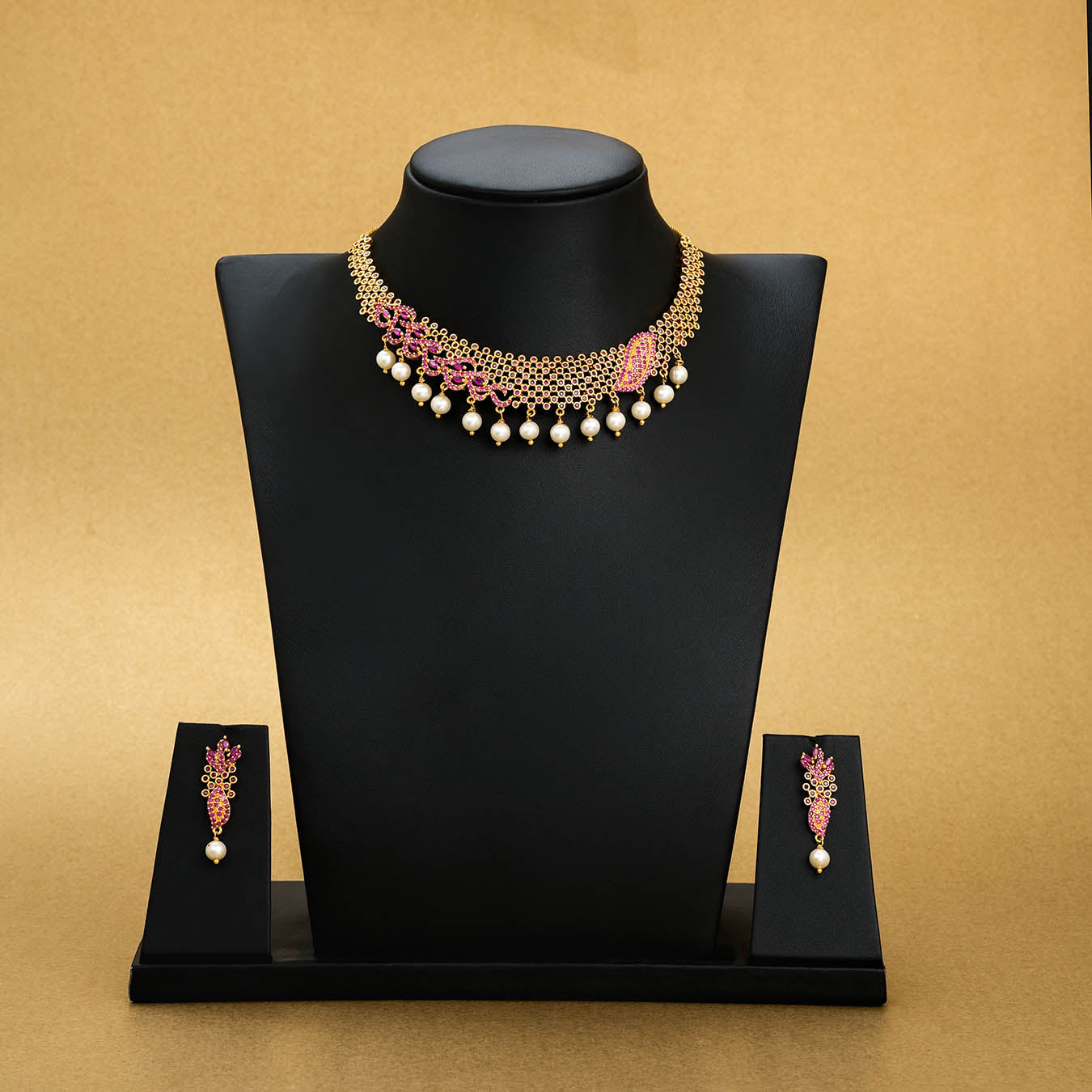 Stone Necklace with Stud [ Short ] RPSNSS8R-086